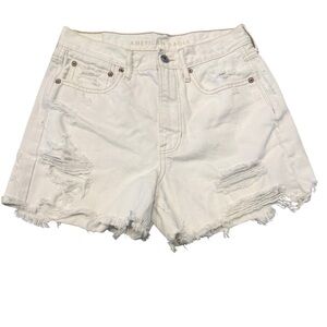 American Eagle Outfitters White Distressed Denim Cutoff Shorts